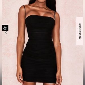 House of CB RUCHED ORGANZA MESH MINI DRESS